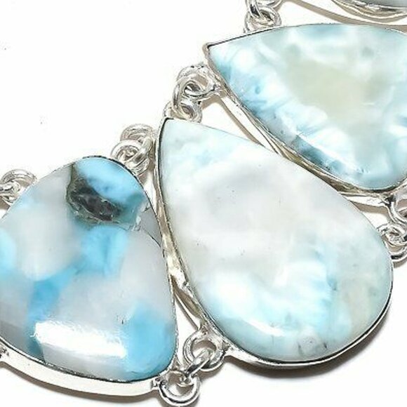 NEW - Caribbean Larimar Handmade Sterling Adjustable Necklace - Picture 5 of 5